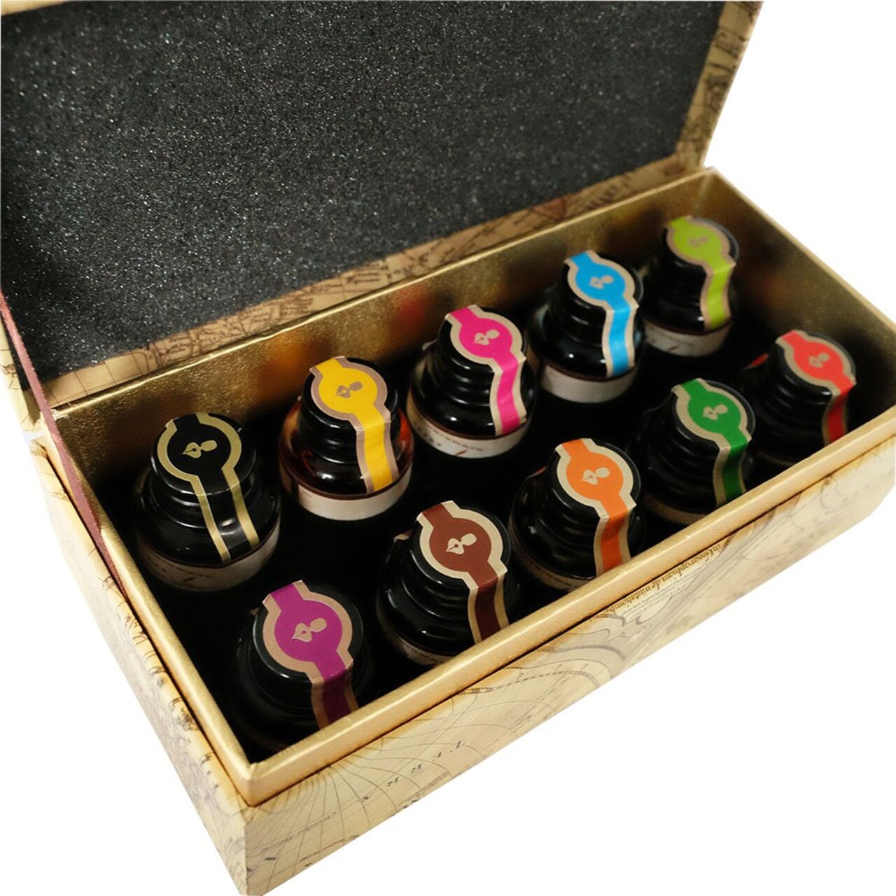 Dip Pen Ink, 10 Colors Fountain Dip Pen Ink Set Non-Carbon Drawing Writing Art Craft Dip Inks Bottles, 20cc Bottle 10 Colors Set LL-710